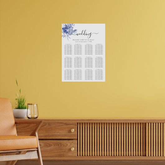 rustic dusty blue roses and other flowers poster (Wohnzimmer 2)