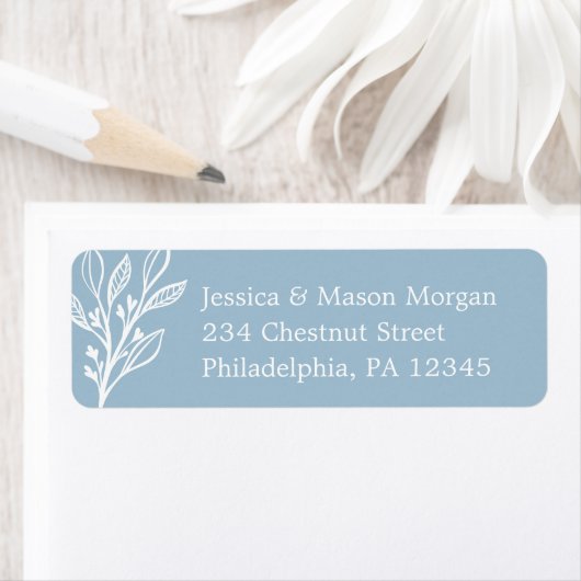 Rustic Dusty Blue Rücksendeadresse (Insitu)