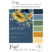 Rustic Dusty Blue Sonnenblumen Hochzeit Einladung
