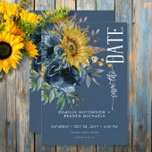 Rustic Dusty Blue Sonnenblumen Hochzeit Save The Date