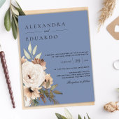 Rustic Dusty Blue und Boho Wildblumen Wedding Postkarte