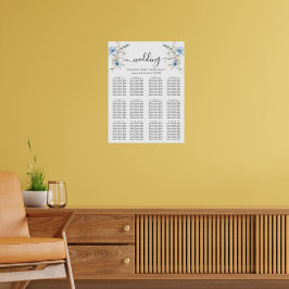 rustic dusty Blue watercolor flower bouquet Poster