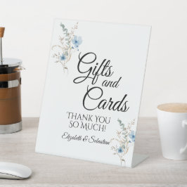 rustic dusty Blue watercolor flower bouquet Sockelschild