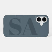 Rustic Dusty Blue Watercolor Minimal Contemporary iPhone 16 Hülle (Rückseite (Horizontal))