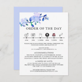 rustic dusty blue watercolor-style flower & leaves begleitkarte