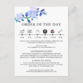 rustic dusty blue watercolor-style flower & leaves begleitkarte (Vorderseite)