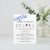 rustic dusty blue watercolor-style flower & leaves begleitkarte (Stehend Vorderseite)