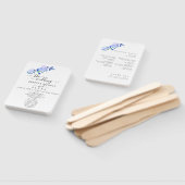 rustic dusty blue watercolor-style flower & leaves fächer (Non-assembled)