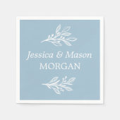 Rustic Dusty Blue Wedding Cocktail Napkin Serviette (Vorderseite)
