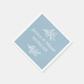Rustic Dusty Blue Wedding Cocktail Napkin Serviette (Ecke)