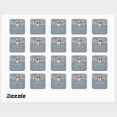 Rustic Dusty Blue Wedding Danke Sticker (Blatt)