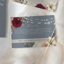 Rustic Dusty Blue Wedding Details Card Begleitkarte