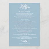 Rustic Dusty Blue Wedding Itinerary - Willkommen Programm (Vorderseite)