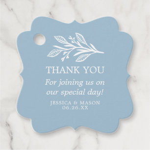 Rustic Dusty Blue Wedding Vielen Dank für Ihre Unt Geschenkanhänger