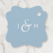 Rustic Dusty Blue Wedding Vielen Dank für Ihre Unt Geschenkanhänger (Rückseite)