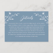 Rustic Dusty Blue Wildblume Hochzeitdetails Begleitkarte (Vorderseite)