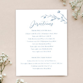 Rustic Dusty Blue Wildblume Hochzeitsszenario Einladung