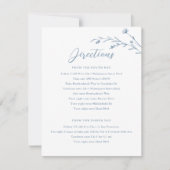 Rustic Dusty Blue Wildblume Hochzeitsszenario Einladung (Vorderseite)