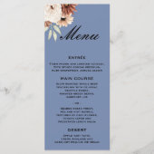 Rustic Dusty Blue Wildblume Wedding Menükarte (Vorderseite)