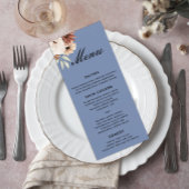 Rustic Dusty Blue Wildblume Wedding Menükarte