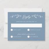 Rustic Dusty Blue Wildblume Wedding RSVP Card Einladung (Vorderseite)