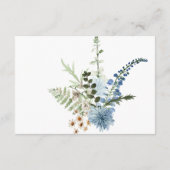 Rustic Dusty Blue Wildblumen & Daisies Details Begleitkarte (Rückseite)