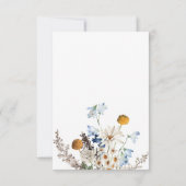 Rustic Dusty Blue Wildblumen & Daisies Dinner RSVP Karte (Rückseite)
