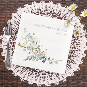 Rustic Dusty Blue Wildblumen & Daisies Dusche Serviette