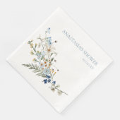 Rustic Dusty Blue Wildblumen & Daisies Dusche Serviette (Ecke)