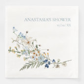 Rustic Dusty Blue Wildblumen & Daisies Dusche Serviette (Vorderseite)