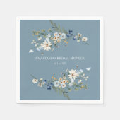 Rustic Dusty Blue Wildblumen & Daisies Dusche Serviette (Vorderseite)