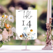 Rustic Dusty Blue Wildblumen & Daisies Dusche Tischnummer