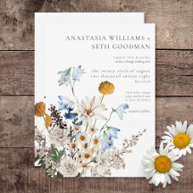 Rustic Dusty Blue Wildblumen & Daisies