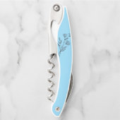 Rustic Dusty Blue Wine Flasche Opener Kellnermesser (Vorderseite)