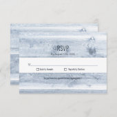 Rustic Dusty Blue Wood Wedding RSVP (Vorne/Hinten)