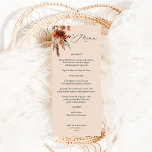 Rustic Earth & Champagne Florals - Beige Menü Menükarte<br><div class="desc">Entdecken Sie Ihre Hochzeitsfeier oder Ihre Party Einladungen oder Themenabende mit Ihren zauberhaften Menüs Rustic Earth & Champagne Florals auf Beige. Handgemalte Aquarellfloralen in Aquarellfarben in Pfirsich, Champagnerbeige, Creme und bordeauxfarbene Terracotta (Terracotta) sind die Merkmale dieses rustikalen Menüs. Erstellen Sie Ihre noch heute, indem Sie diese Seite besuchen. Und Karo...</div>