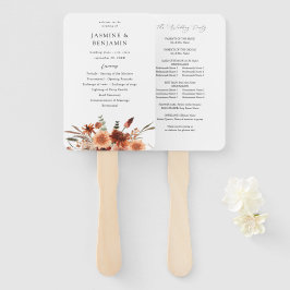 Rustic Earth & Champagne Florals Hochzeitsprogramm Fächer