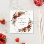 Rustic Earth & Champagne Florals Name v3 Serviette (Beispiel)