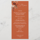 Rustic Earth & Champagne Florals - Terracotta Menu Menükarte (Vorderseite)