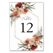 Rustic Earth & Champagne Florals Tischnummer (Vorderseite)