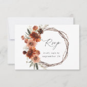 Rustic Earth & Champagne Florals w Meal UAWG 2 RSVP Karte (Vorderseite)