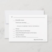 Rustic Earth & Champagne Florals w Meal UAWG 2 RSVP Karte (Rückseite)