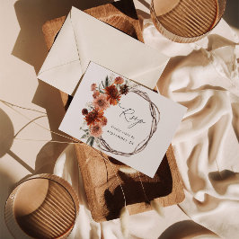 Rustic Earth & Champagne Florals w Meal UAWG 2 RSVP Karte