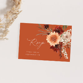 Rustic Earth & Champagne Florals w Meal UAWG -TC RSVP Karte