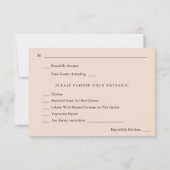 Rustic Earth & Champagne Florals w Meal UAWG -TC RSVP Karte (Rückseite)