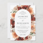 Rustic Earth & Champagne Florals Wedding Einladung (Vorderseite)