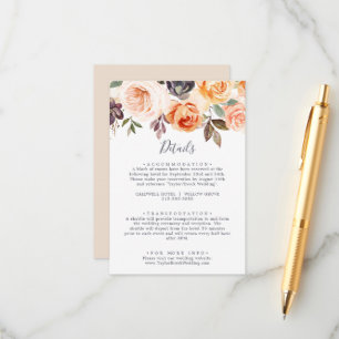 Rustic Earth Floral Wedding Details Umschließungsk Begleitkarte