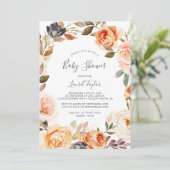 Rustic Earth Florals Baby Dusche Einladung (Stehend Vorderseite)