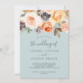 Rustic Earth Florals | Die Hochzeit von Einladung (Vorderseite)