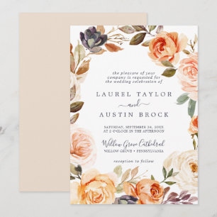 Rustic Earth Florals feierliche Hochzeit Einladung